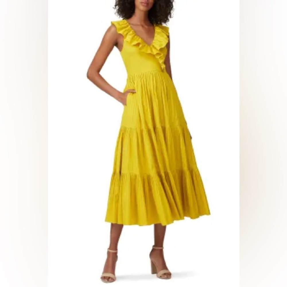 Kate spade poplin ruffle tiered dress